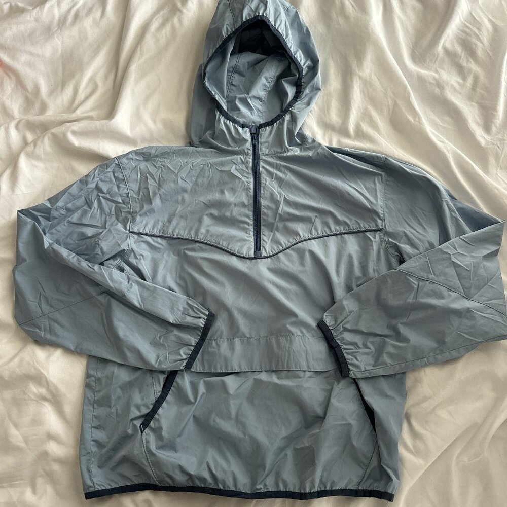 Wrangler All Terrain Gear Blue Windbreaker Packable Jacket